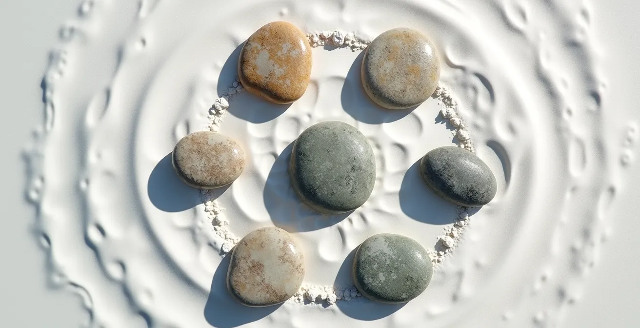 Visuelle Darstellung der 7 Gesundheitsdimensionen als interaktives Netzdiagramm