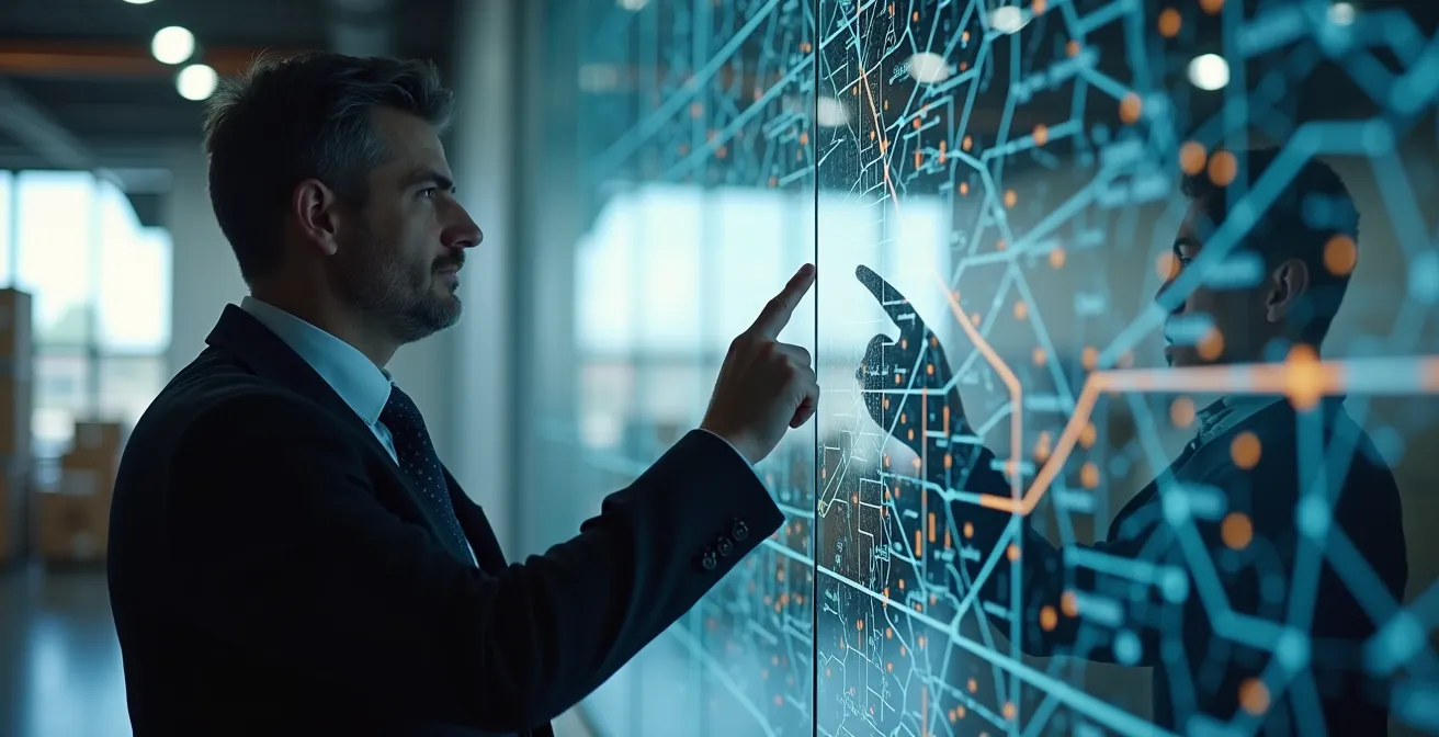 Visualisierung eines kollaborativen Logistiknetzwerks mit optimierten Transportrouten