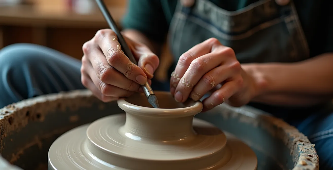 Makroaufnahme von Händen die kreativ arbeiten im Flow-Zustand