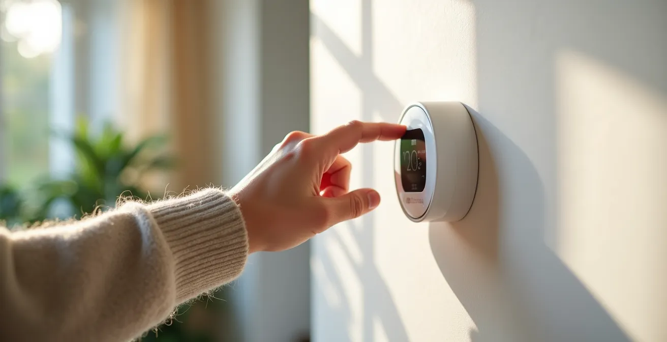 Abstrakte Visualisierung eines intelligenten Energiemanagementsystems im Haus