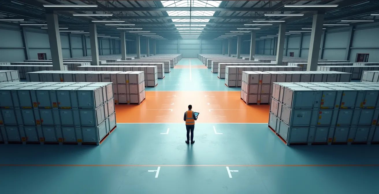 Visuelle Darstellung optimaler Pufferplatzierung in der Lieferkette