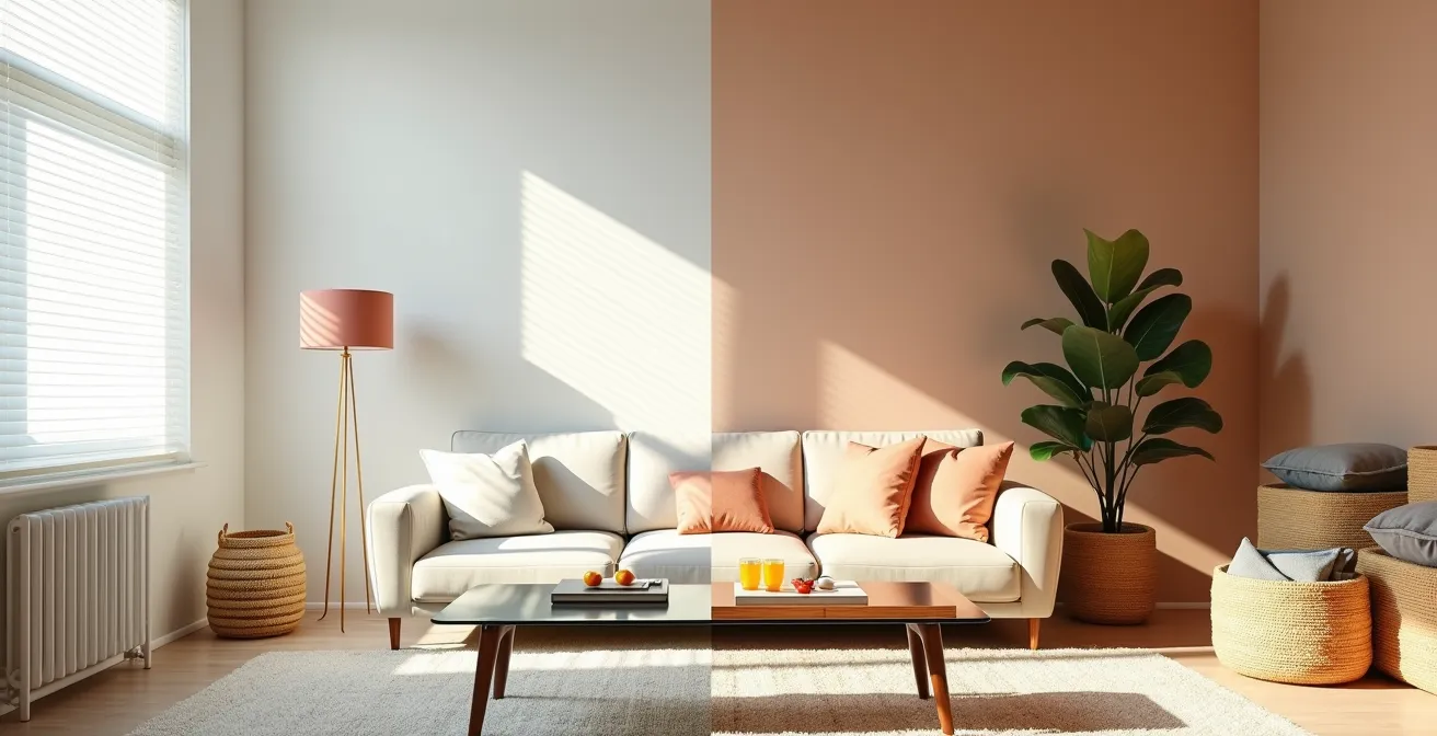 Transformation eines minimalistischen Raums in familienfreundlichen Bereich mit weichen Materialien