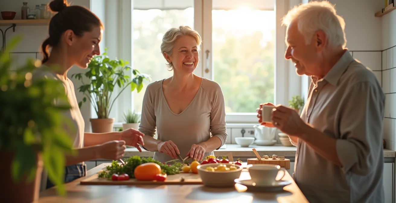 Ein Zeitstrahl, der die altersspezifischen Präventionsmaßnahmen von den 30ern bis zu den 70ern visuell darstellt.