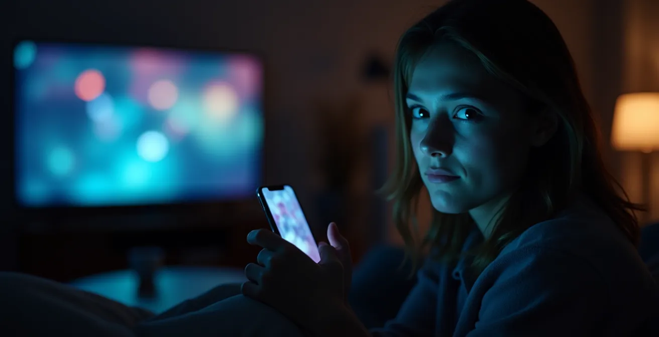 Geteilte Aufmerksamkeit zwischen Film und Smartphone