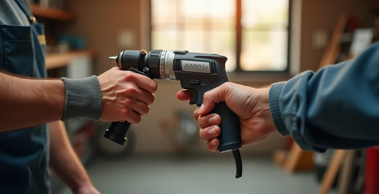 Nachbarschaftliche Werkzeugtauschbörse zeigt Sharing Economy Prinzip