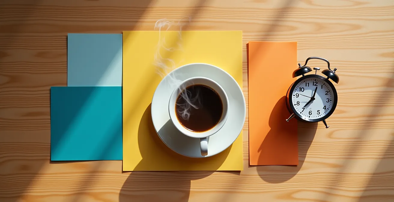 Visualisierung eines strukturierten Arbeitstages mit Zeitblöcken