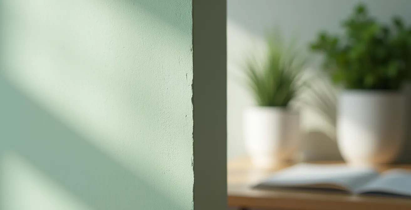 Arbeitsplatz mit grüner Wandfarbe zeigt positive Wirkung auf Konzentration und Produktivität